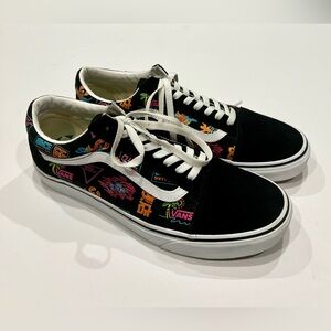 Vans Black and White Sneakers with Colorful Accents
